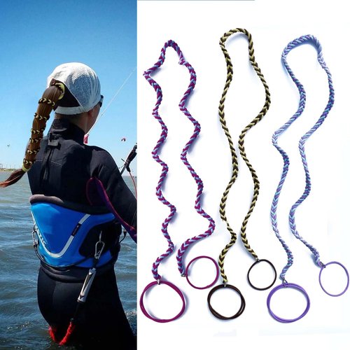 3 Packs 35" Colorful Elastic Hair Ties No Damage for Women's Thick Curly Hair, Ponytail Holders Sports Hair Bands for Long Hair Braided Ponytail Wrap Hair Tie Scrunchies for Wind Water Swimming