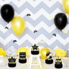 6 Pieces Black Gold Birthday Centerpieces for Tables Decorations Honeycomb Table Topper Happy Birthday Decorations for Men and Woman Birthday Party Supplies