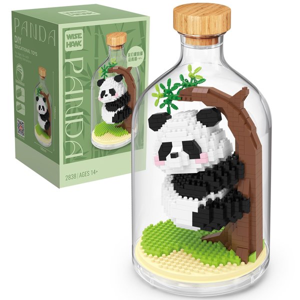 OLTLYUNH Creative Panda Toy Building Set,Adult Mini Animal Friend Set,Party Favors Gift for Kids,Animal Lovers Office Home Decor Building Block,New Year Easter Birthday Gift for Boys Girls(Climbing)