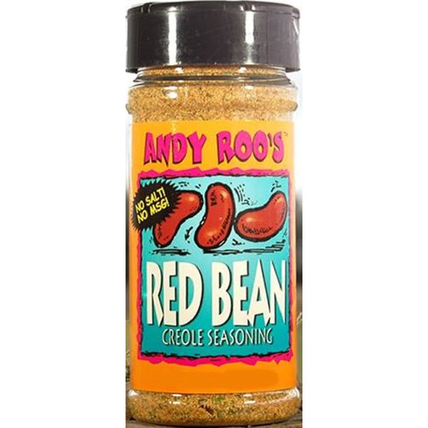 Andy Roo's Salt-Free Red Bean Creole Seasoning, 4 Ounce Shaker (No MSG Blend)