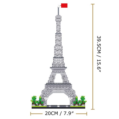 TzFioy France Paris Eiffel Tower Building Blocks Set (3585Pcs) Famous World Architecture Educational Toys Micro Bricks for Kids Adults