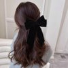 Black Velvet Bow Hair Clips, Classy Women Girls Hair Styling Accessories, Gift Hair Bows for Mom Teen Toddler Girl Stuff, Elegant Headdress Decor, Back to School Outfits, Soft Hair Bow, 1Pack