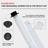 Gas Can Spout Replacement,Gas Can Nozzle,(3 Kit-White) with 6 Screw Collar Caps(3 Coarse Thread &3 Fine Thread-Fits Most of The Cans) with Gas Can Vent Caps, Thick Rubber pad, Spout Cover, Base Caps