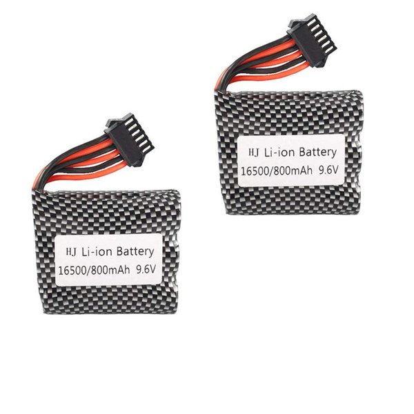 HJ 2 Pcs 9.6V 20C 16500 X 3 800mAh Rechargeable SM6P Plug Lithium Battery for High Speed RC Car S911 S912 9115 9116 9120 Remote Control Toy 9.6volts