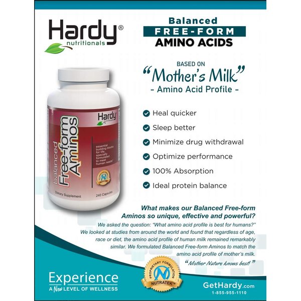 Balanced Free-Form Aminos - Amino Acids with The Profile of Human Milk, Contains The Essential Building Blocks for neurotransmitter and Hormone Health