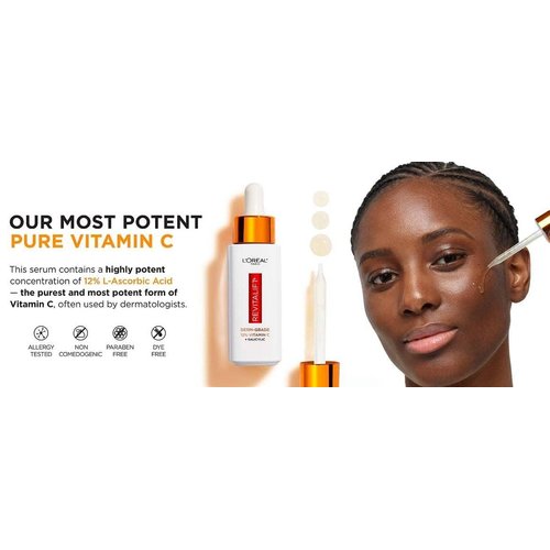 L'Oreal Paris Revitalift Derm Intensives Derm Grade 12% Vitamin C + E + Salicylic Serum, 1.0 Fl. Oz., 0.32 pounds