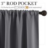 RYB HOME Short Curtains Gray Half Window Curtains for Bedroom, Privacy Curtain Tiers for Windows, Energy Saving Curtain Tiers for Bathroom Shades, Wide 42 x Long 36 inches per Panel, Grey, Set of 2