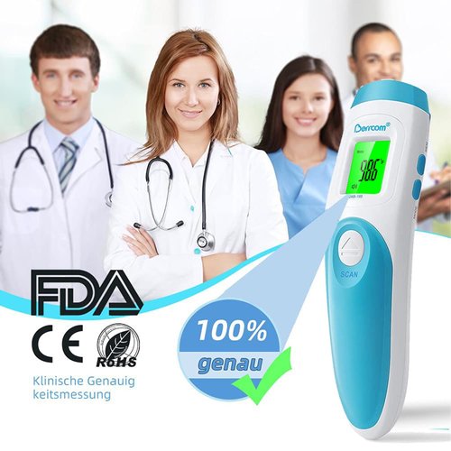 Berrcom Non Contact Forehead Thermometer Digital 3 in 1 Contactless Infrared Thermometer for Babies Adults Objects and Space Instant Measuring Time Memory Function