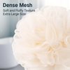 AmazerBath Loofah Sponge, Shower Loofah 60g/PCS - Body Scrubber Loofa Set of 3 Cream Color, Bath Sponge for Men and Women