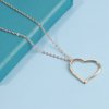 Iaceble Boho Long Heart Necklace Open Heart Pendant Necklace Floating Heart Chain Necklace Gold Hollow Heart Necklace Jewelry for Women and Girls