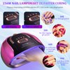 UV LED Nail Light, 256W High Power Nail Gel Light, 4 Timer Settings and Professional Manicure Nail Lamp with Automatic Sensor(Comes with 9 Free Gifts)