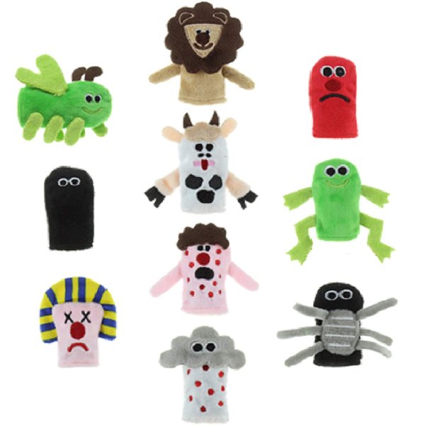 Passover 10 Plagues Finger Puppets Super Deluxe. Bring Plagues of Egypt to Life at The Pesach Seder Table.