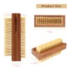 DEBETOOL Acacia Wood Firm Nail Brush,2 Pack Wooden Nail Scrub Brush for Fingernail cleaning,Natural two Side Nail Scrub Brush