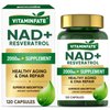 VITAMINFATE NAD+ Supplement 2000 mg - 120 Capsules True NAD+ & Resveratrol, NMN Alternative Supports Anti-Aging, Cellular Energy & Repair, Metabolism & Brain Boost for Men & Women