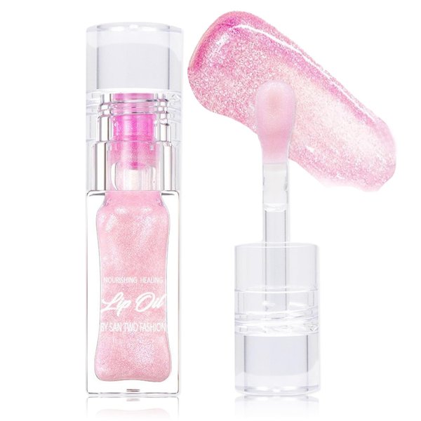 Sulily Color Changing Lip Oil,Magic Round Big Brush Color Changing Lip Oil,Moisturizing Color Changing Lip Gloss Plumping Lip Oil,Long Lasting Nourishing Lip Glow Oil Non-sticky Primer Lip Tint