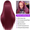 Dixtefo 99j Burgundy Lace Front Wigs Human Hair 13x6 HD Glueless Straight Lace Frontal Wigs 99J 220% Density Brazilian Virgin Human Hair Wigs for Women Pre Plucked with Baby Hair 26Inch
