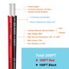 22 awg Silicone Electrical Wire 2 Conductor Parallel Wire line 200ft [Black 100ft Red 100ft] 22 Gauge Soft and Flexible Hook Up Oxygen Free Stranded Tinned Copper Wire