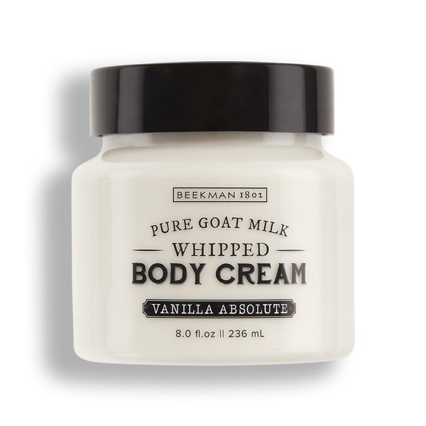 Beekman 1802 Whipped Body Cream, Vanilla Absolute - Scented - 8 oz - Intensely Hydrating & Softens Skin - With Goat Milk - Good for Sensitive Skin - Cruelty Free