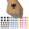 Husky Dog Face Excited Temporary Tattoo Water Resistant Fake Body Art Set Collection - Dark Green (One Sheet)