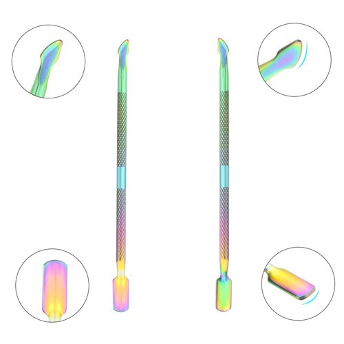 XINMEIWEN 8Pieces Cuticle Trimmer Cuticle Nipper Cuticle Remover Cuticle Cutter with Cuticle Pusher Stainless Steel Cuticle Cutter Clipper Nail Tools for Fingernails and Toenails (Rainbow)