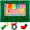 Iooleem 1000pcs Christmas Green Pipe Cleaners, Chenille Stems, Pipe Cleaners for Crafts, Pipe Cleaner Crafts, Art and Craft Suppl.