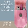 Nail Clippers by Zizzili Basics - 3 Piece Nail Clipper Set - Stainless Steel Fingernail & Toenail Clippers with Nail File & Bonus Pink Carry Case - Best Nail Care for Manicure, Pedicure, Home & Travel