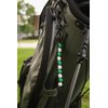 Golf Beads Score Counter with Durable Bag Clip - Counts up to 10 strokes - Golf Stroke Scorekeeper with Green & White Plastic Golf Ball Beads and Nylon Rope