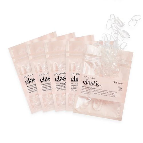Kitsch No Snag Small Elastic Hair Ties - Rubber Bands for Hair | Baby Hair Ties & Small Hair Ties | Hair Rubber Bands & Elastic Hair Bands | Hair Elastics for Women's Hair - 5pack, 500pcs (Clear)
