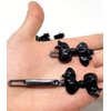Tara Girls Super Cute Self Hinge Plastic Mulit Design Hair Barrettes Selection. 20 pc Bow shape (black).