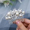 Foyte Crystal Wedding Hair Comb Pearl Bride Headpiece Silver Rhinestone Hair Piece Bridal Side Hair Accessories for Women and Girls