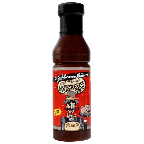 Torchbearer Sauces All Natural Honey BBQ Sauce, 12 ounces - Mild - All Natural, Vegan, Extract-Free, Made in USA