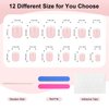 Yokilly 240 Pieces Natural French Fake Nails,Acrylic False Nails Kit Including 12 Different Size Short Press on False Nails,Pink White Nails Tips Sets with Nail Stickers,Files and Stick (240 Pcs)