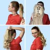 CAISHA 24" Long Hair Clip On Ponytail Extension Heat-Resistant Synthetic Hairpiece Slightly Wavy Red H514