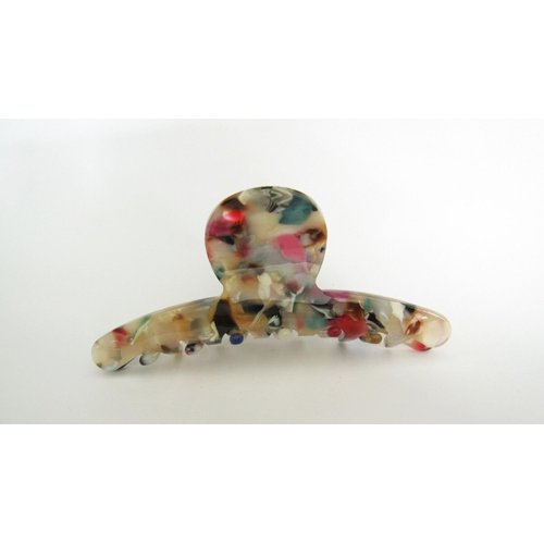 Generic Multi colored speckled marbled design hair claw clip for fine, thin hair
