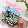 Jaciya Bow Headbands for Women Non Slip Fashion Knotted Headband with Bow Cute Top Knot Hair Bands Wide Headbands for Women Girls Buffalo Plaid Bunny Ears Headband Hair Accessories