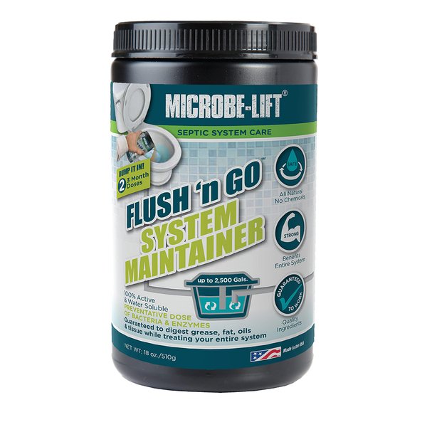 MICROBE-LIFT Septic Tank System Maintainer - 6 Month Supply - Digests Grease, Fats, Oils, and Tissues in Septic Tanks Up to 2,500 Gallons, 18oz