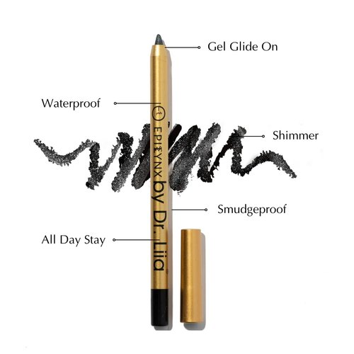 EPILYNX by Dr. Liia Long Lasting Glide-On Gel Eyeliner Pencil | Gluten-Free, Hypoallergenic, Vegan | 1.2ml | Moonlight Black Shimmer