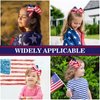 Whaline Jumbo 4th of July Bow Hair Clips 5.9inch American Flag Barrette Hair Bow Patriotic Stars and Stripes Hairgrips Baby Girls Women Hair Accessories for Independence Day Memorial Day, 2Pcs