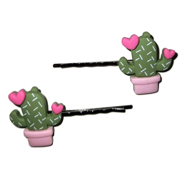 CACTUS Love Bobby PIn Hair Clip Accessory - Set of 2 Handmade