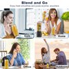 COKUNST Portable Blender - Small Smoothie & Shake Maker, 17 Oz (500ml) Personal Blender with 6 Blades, USB-C Rechargeable Mini Mixer with Extra Lid for Travel, Office, Gym