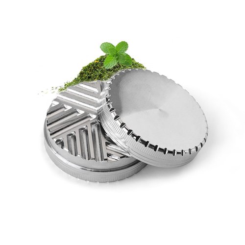 2.5Inch Toothless Herb & Spice Grinder for Kitchen Use-Aluminum Alloy Grinder with Magnetic Lid, Easy to Clean, Compact Design for Spices, Coffee Beans, Dried Herbs-Silver