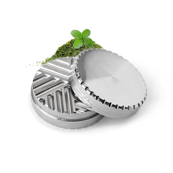 2.5Inch Toothless Herb & Spice Grinder for Kitchen Use-Aluminum Alloy Grinder with Magnetic Lid, Easy to Clean, Compact Design for Spices, Coffee Beans, Dried Herbs-Silver