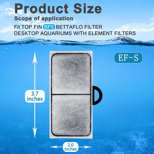 AMZBD Filter Cartridge for Top Fin Cartridges,EF-S Fish Tank Filter Cartridges,Replacement Filter Cartridge for TOP FIN BF5 Bettaflo Filter Cartridge(12pack)