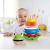 Hape Mr. Frog Stacking Rings | Multicolor Wooden Ring Stacker Play Set, Educational Toy for Children