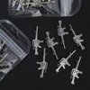 3D Metal Gun Nail Charms, Alloy Weapon Gun Charms Nail Accessories Retro Silver Gun Design Nail Art Charms for Jewelry Making DIY Nail Art Decoration Nail Supplies,10pcs/Set