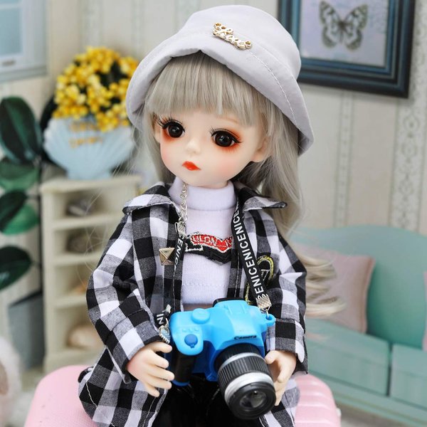 UCanaan BJD Doll 1/6 SD Dolls 12 Inch 18 Ball Jointed Doll DIY Toys with Full Set Clothes Shoes Wig Makeup, Best Gitfs for Girls Christmas Birthday (A-ZiMu)
