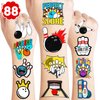 8 Sheets (88PCS) Bowling Temporary Tattoos Birthday Party Favors Supplies Decorations Decor Stickers For Kids Boys Girls Gifts Classroom School Prizes Rewards Themed