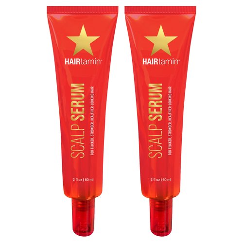 HAIRtamin Scalp Serum Natural Hair Treatment | Visibly Increases Thicker Looking Hair and Promotes Scalp Health | Nourishes & Hydrates Dry, Itchy Scalp (Two Pack)