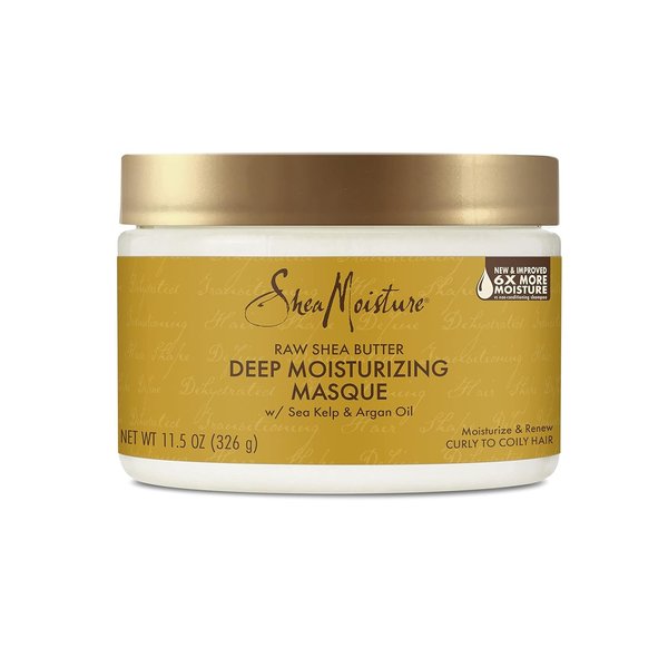 Shea Moisture Deep Treatment Hair Mask to Promote Healthy Hair Growth, Raw Shea Butter with Sea Kelp & Argan Oil, Curly Hair Products, Family Size, 16 Oz