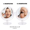 Double Sided 12x Magnfication Makeup Vanity Mirror with Ultra Vue Glass, Clear Acrylic